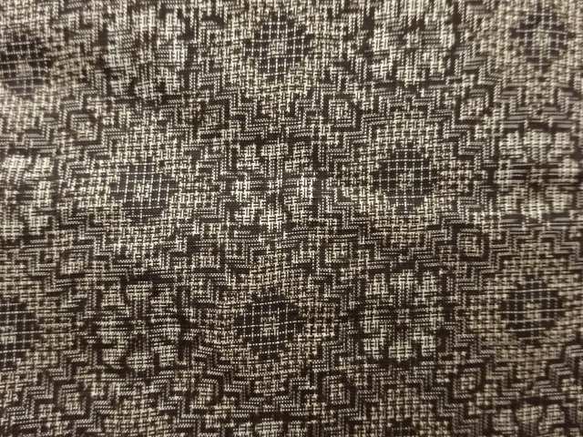 JAPANESE KIMONO / ANTIQUE KIMONO / SILK / DORO OSHIMA TSUMUGI / WOVEN FLORAL CREST